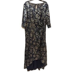 Le Bos Navy/Silver Gown, NWT, 18W